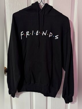 Black 'FRIENDS' Graphic Hoodie - Unbranded